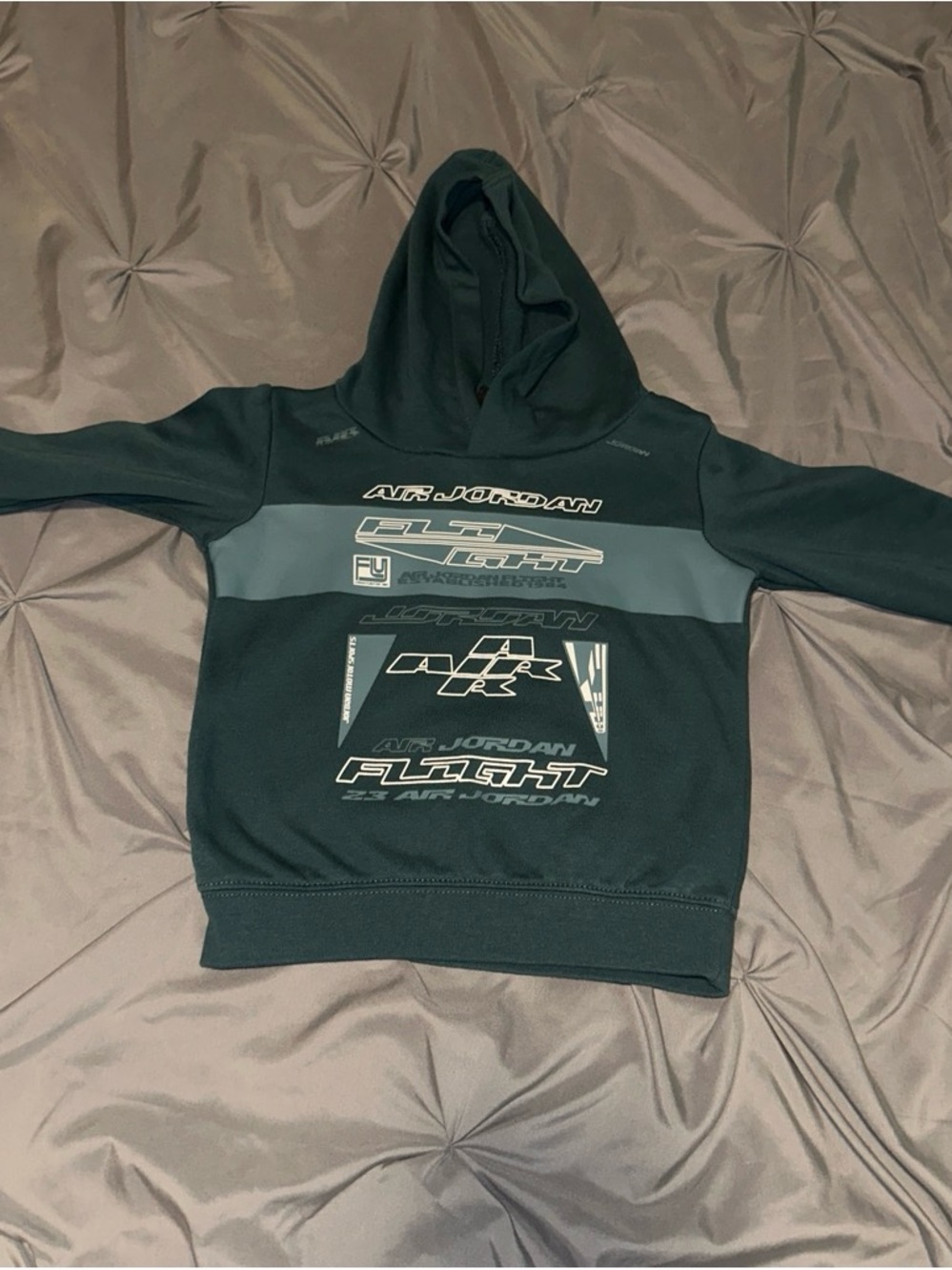 Jordan Boys' Teal Hooded Pullover with Graphic Flight Print